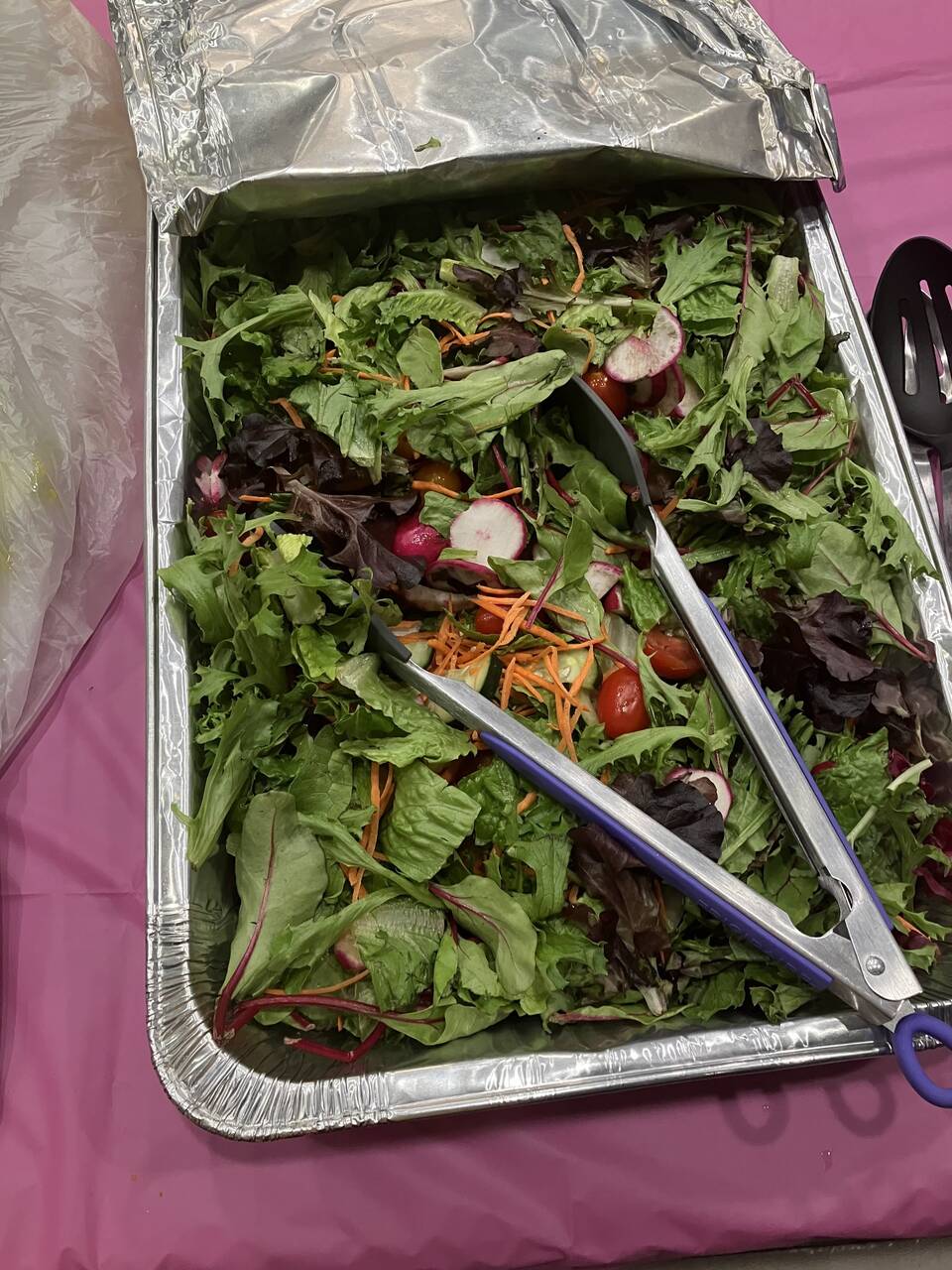 Fresh garden salad with tomatoes, radish, and carrots